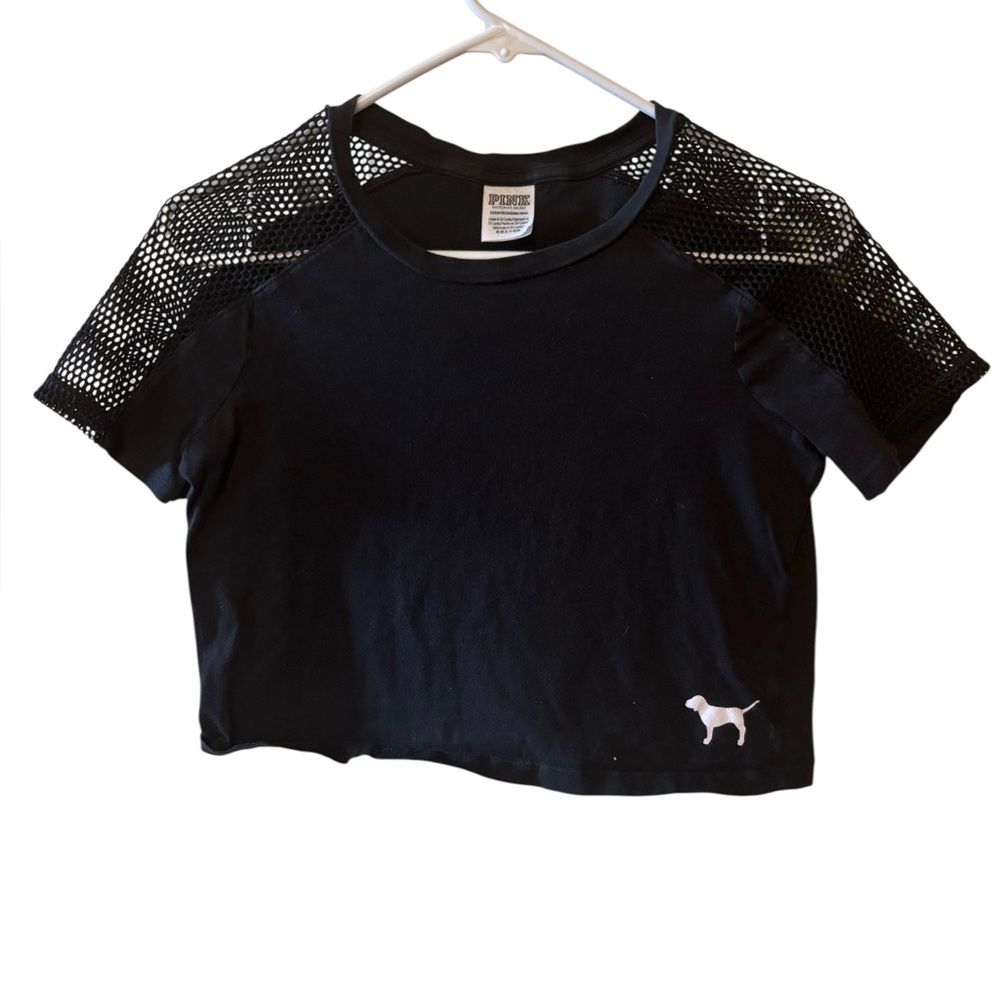 PINK Victoria's Secret Black Crop Top Size XS EUC